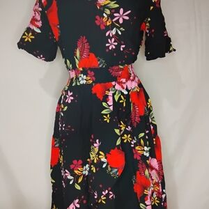 Vibrant Floral Midi Dress